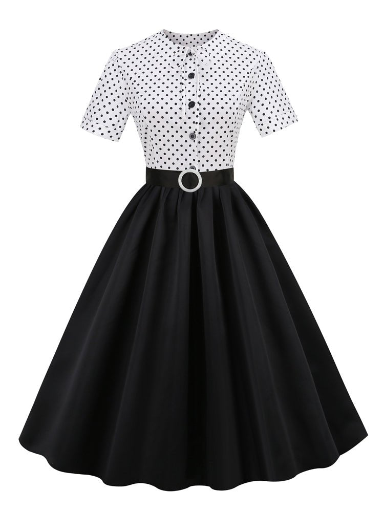 Trendiges Vintage-Kleid Schwarz