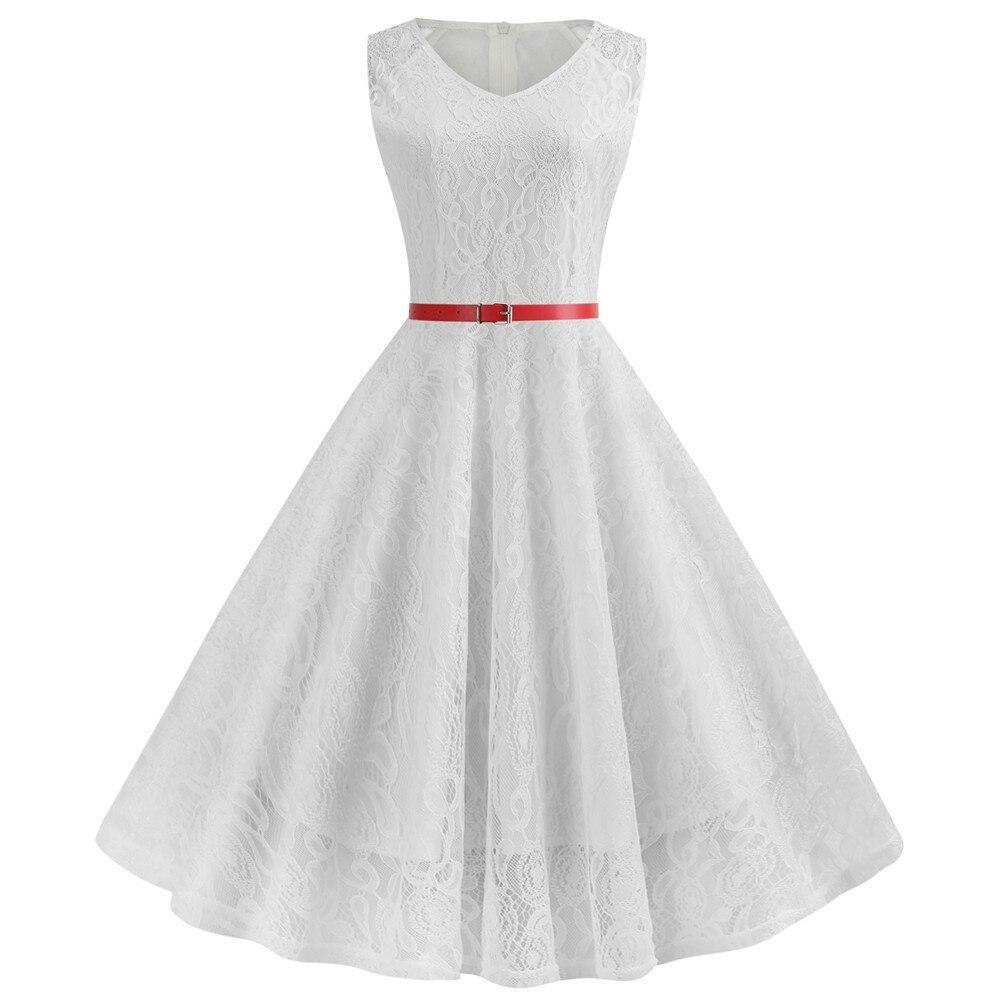 Vintage Trapezkleid Weiß