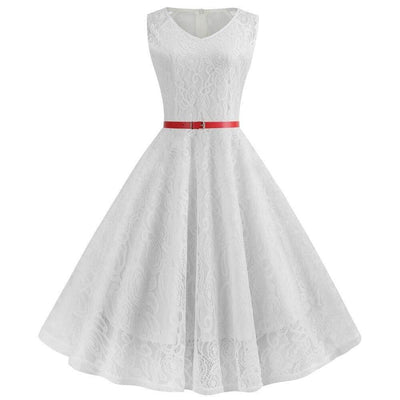 Vintage Trapezkleid Weiß