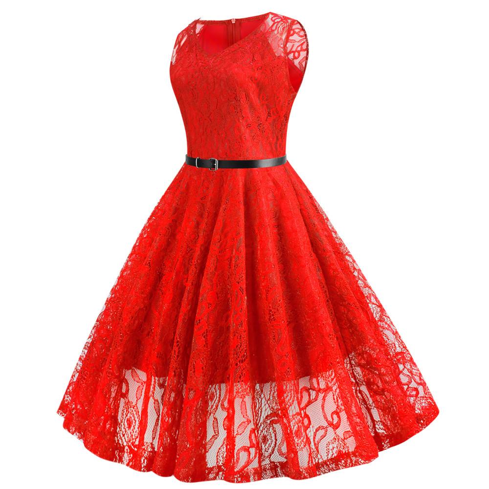 Rotes Trapez-Vintage-Kleid