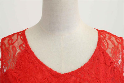 Rotes Trapez-Vintage-Kleid