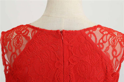 Rotes Trapez-Vintage-Kleid