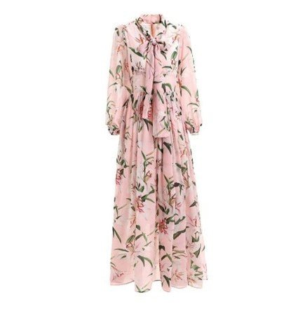 Langes altrosa Vintage-Kleid