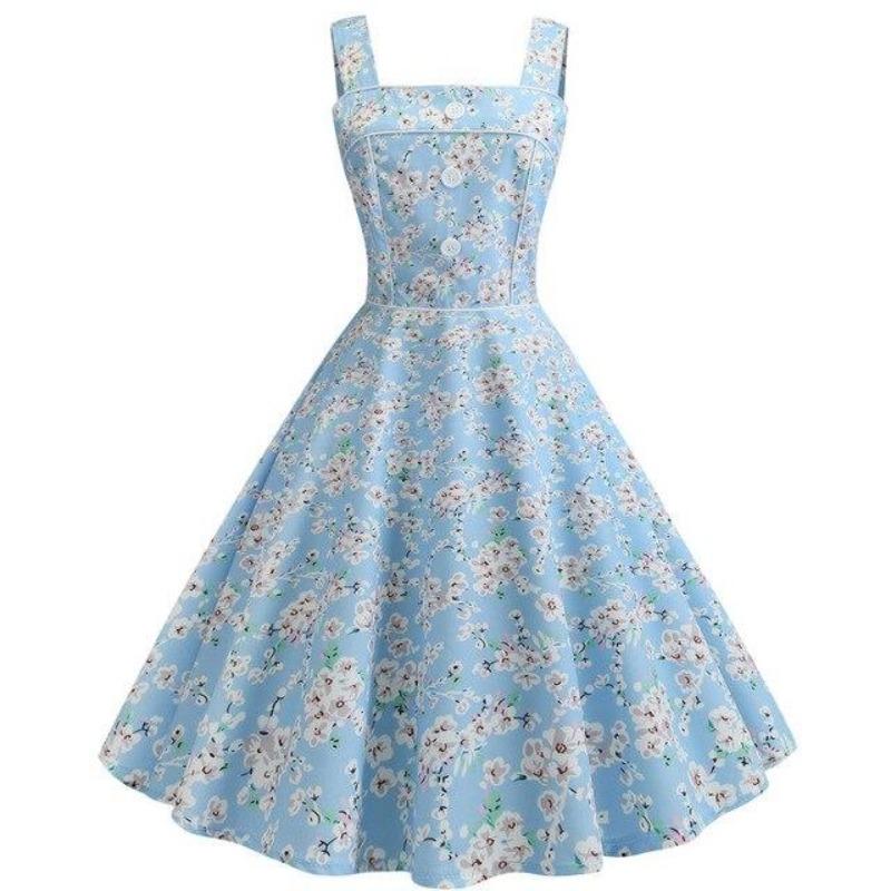 Vintage 1950 Himmelblaues Kleid