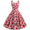 Vintage 1950 Erdbeerrosa Kleid