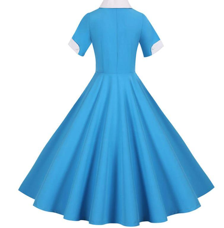 Vintage 50er Jahre Kleid Himmelblau
