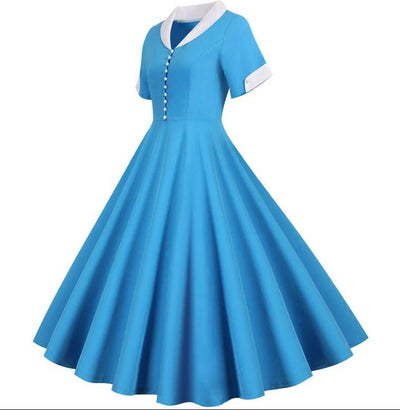 Vintage 50er Jahre Kleid Himmelblau