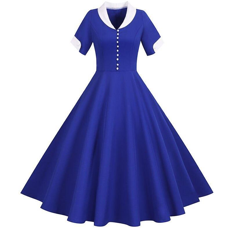 Vintage 50er Jahre Blaues Kleid