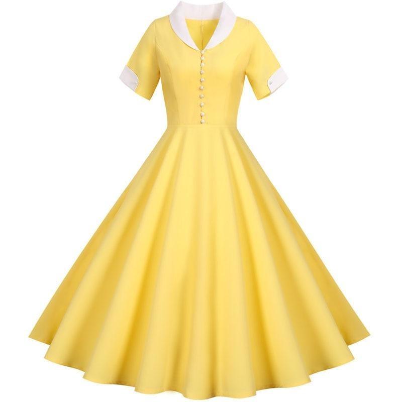 Gelbes 50er Jahre Vintage Kleid