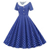 Glamouröses blaues Kleid im Stil der 50er Jahre