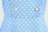 50er Jahre Himmelblaues Polka Dot Kleid