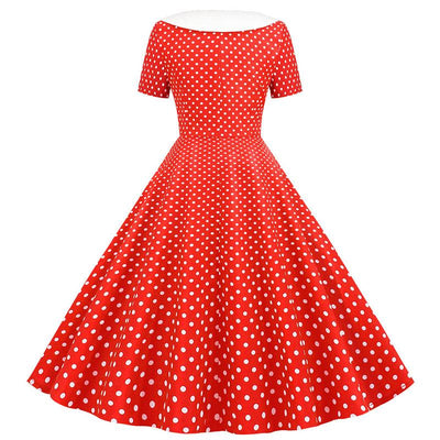 Rot-weißes 50er-Jahre-Kleid
