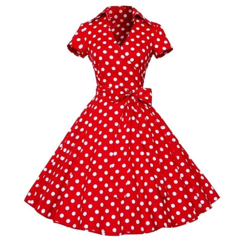 Rotes 50er-Jahre-Vintage-Kleid