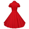 Solides rotes Vintage-Kleid aus den 1950er Jahren