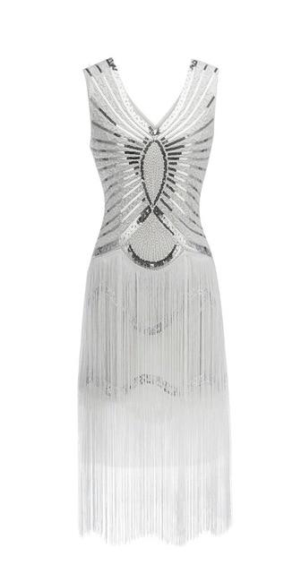 Vintage 1920er Jahre Art Deco Kleid Weiß
