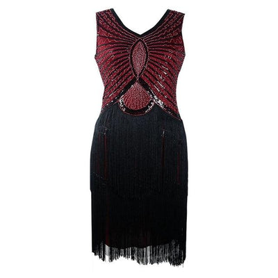 Vintage 1920er Jahre Art Deco Burgunder Kleid