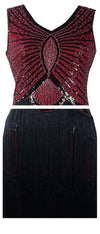 Vintage 1920er Jahre Art Deco Burgunder Kleid