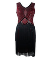 Vintage 1920er Jahre Art Deco Burgunder Kleid