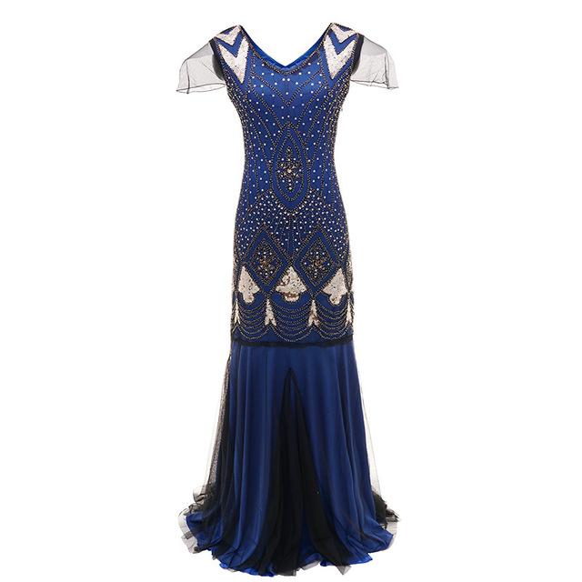 Charleston Vintage 1920er Kleid Blau
