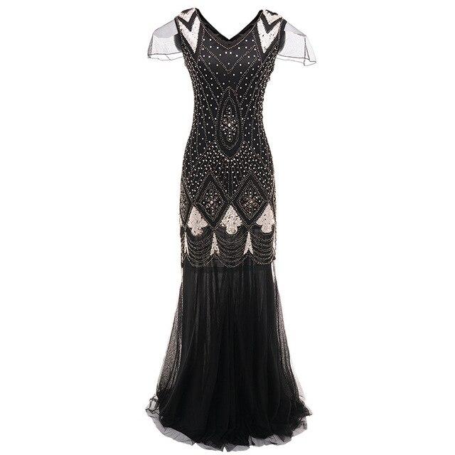Vintage 1920er Jahre Charleston Kleid Schwarz
