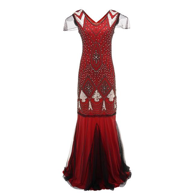 Vintage 1920er Charleston Kleid Rot