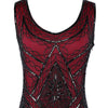 Vintage 1920er Gatsby Kleid Burgunderrot