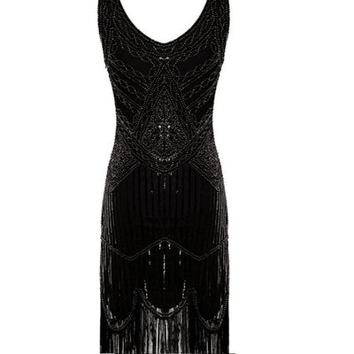 Vintage 1920er Gatsby Kleid Schwarz