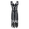 Vintage 1920er Gatsby Kleid Schwarz Silber