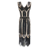 Vintage 1920er Gatsby Kleid Schwarz Gold