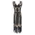 Vintage 1920er Gatsby Kleid Schwarz Gold