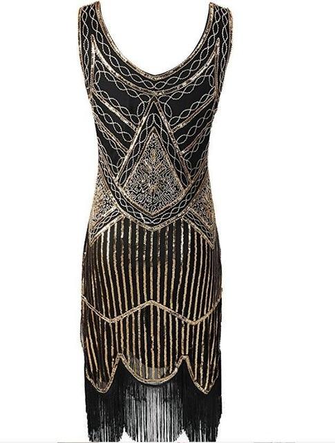 Vintage 1920er Gatsby Kleid Gold