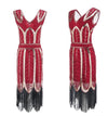 Vintage 1920er Gatsby Kleid Rot