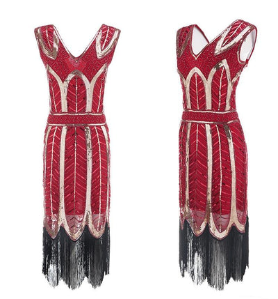 Vintage 1920er Gatsby Kleid Rot