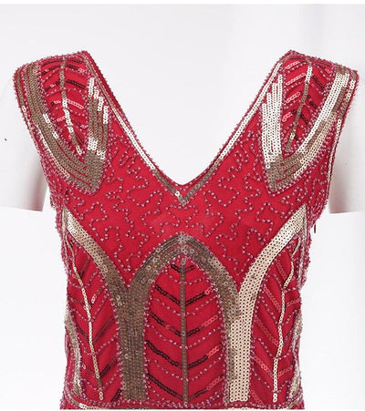 Vintage 1920er Gatsby Kleid Rot