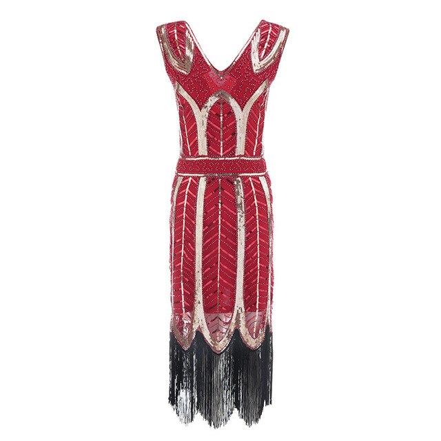 Vintage 1920er Gatsby Kleid Rot