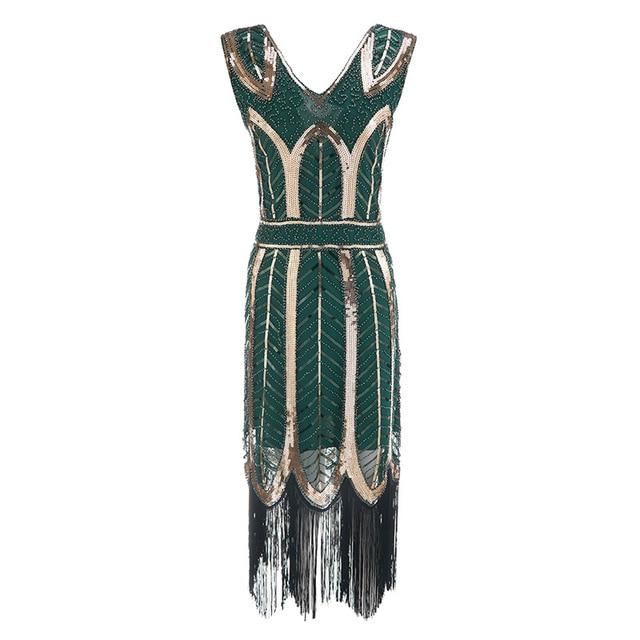 Vintage 1920er Gatsby Kleid Grün