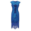 Plus Size Blaues 20er-Jahre-Kleid