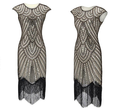Graues 20er-Jahre-Kleid