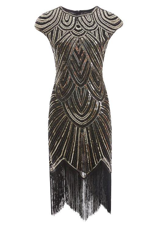 Goldenes 20er-Jahre-Kleid