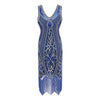 Charleston Plus Size 1920er Vintage Kleid Blau