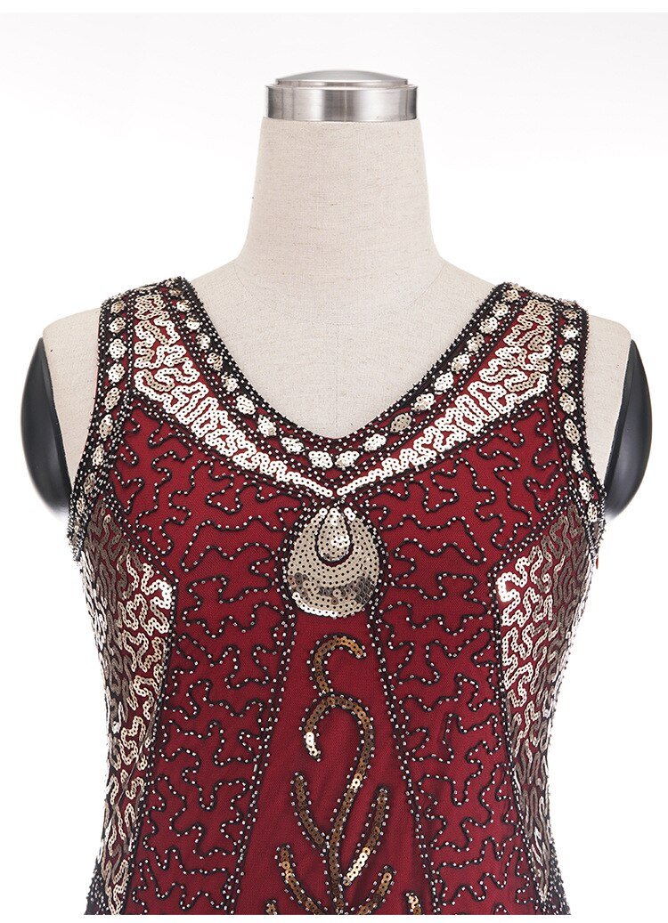 Vintage 1920er Jahre Kleid Plus Size Charleston Rot