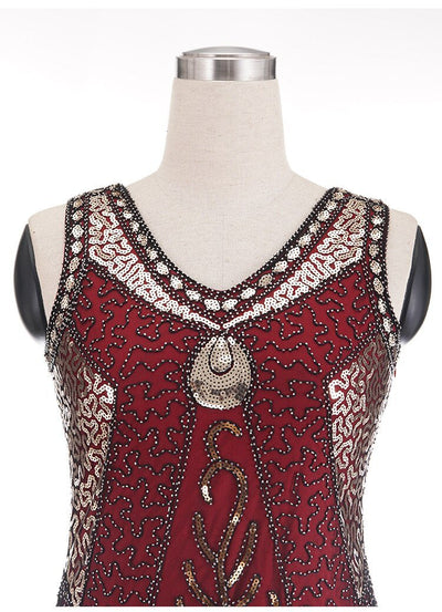 Vintage 1920er Jahre Kleid Plus Size Charleston Rot