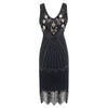 Schwarzes Gold Plus Size 1920er Vintage Kleid