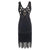 Schwarzes Gold Plus Size 1920er Vintage Kleid