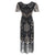 Schwarzes Plus Size 1920er Vintage Kleid