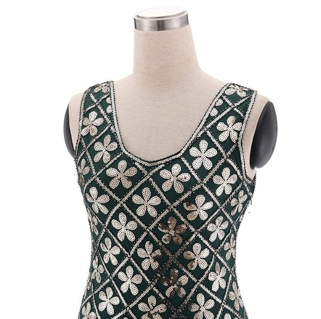 Goldfarbenes Plus Size 1920er-Jahre-Vintage-Kleid