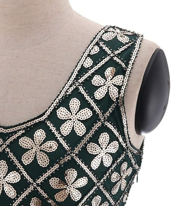 Goldfarbenes Plus Size 1920er-Jahre-Vintage-Kleid