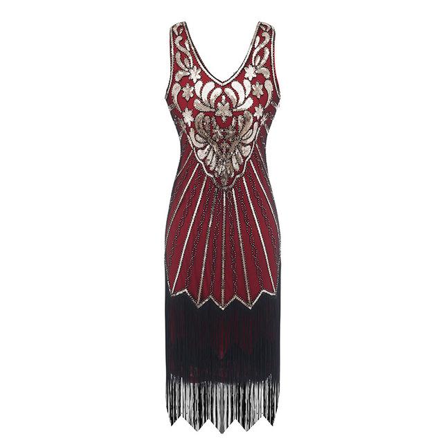 Rotes Plus Size 1920er Vintage Kleid