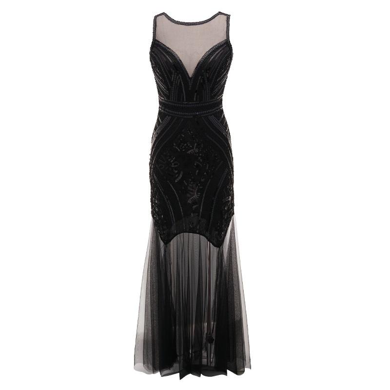 Vintage 1920er Jahre Kleid Lang Schwarz