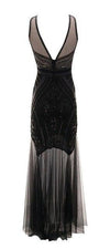 Vintage 1920er Jahre Kleid Lang Schwarz